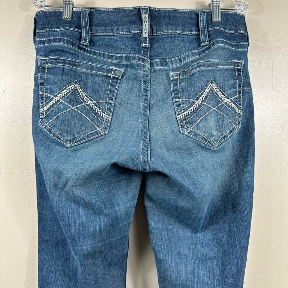 ARIAT WOMEN'S REAL DENIM OCEAN STRAIGHT LEG RIDING JEANS INDIGO BLUE SIZE 32 L - Picture 6 of 7